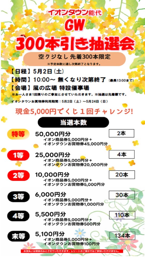 GW300本引き抽選会