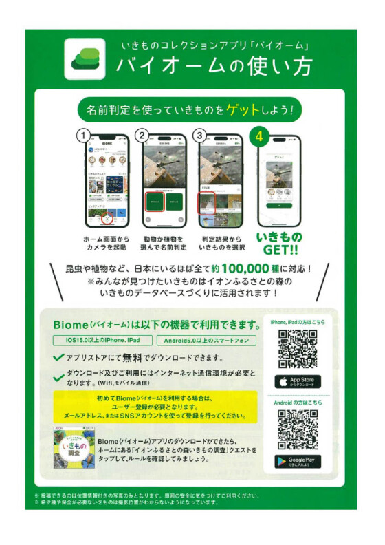 【参加者募集！】イオンふるさとの森づくり いきもの調査