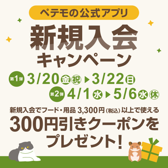 ペテモの公式アプリ新規入会キャンペーン開催！