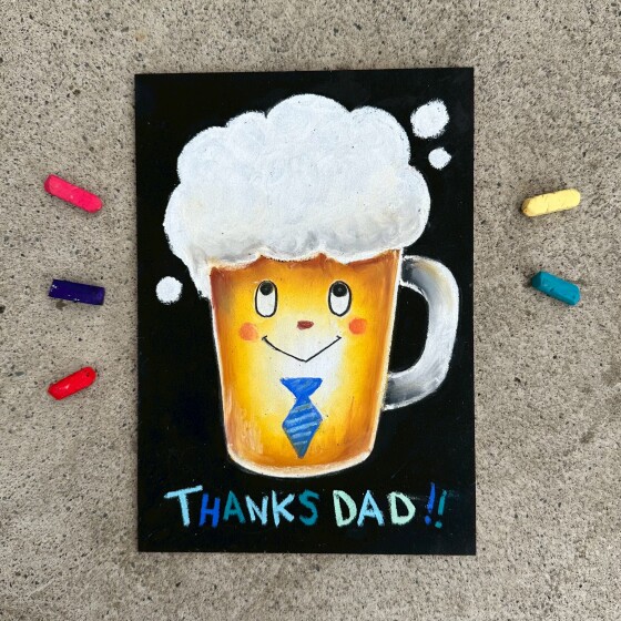 はじめてのチョークアート体験　父の日企画ありがとうを伝えよう