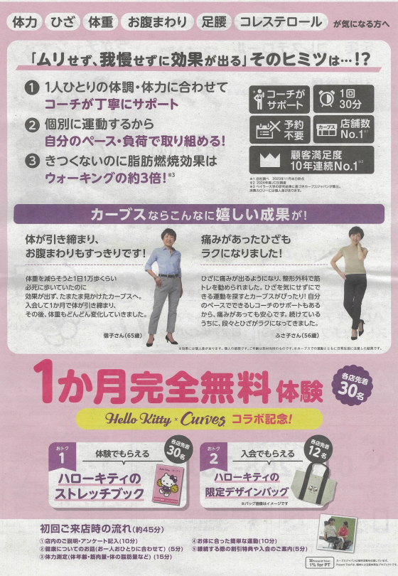 【カーブス】１ヶ月完全無料体験