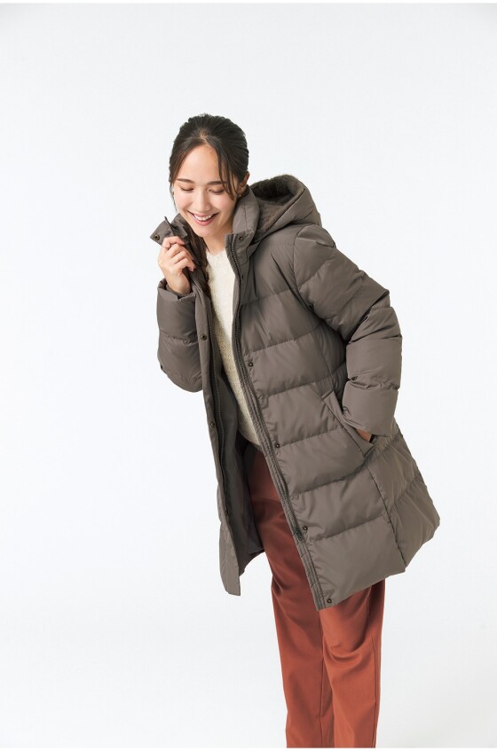 洗える・撥水　ロングファーフードダウン