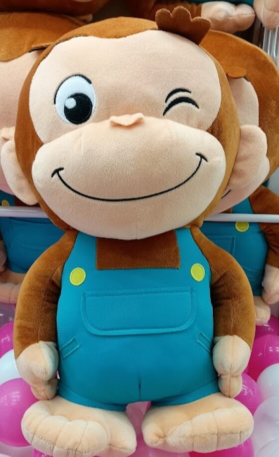 ✨新着景品情報✨おさるのジョージ　ぽってりＬＬぬいぐるみ　オーバーオール