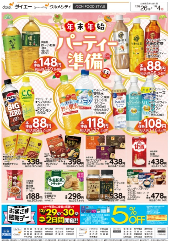 年末年始の乾杯＋パーティ準備