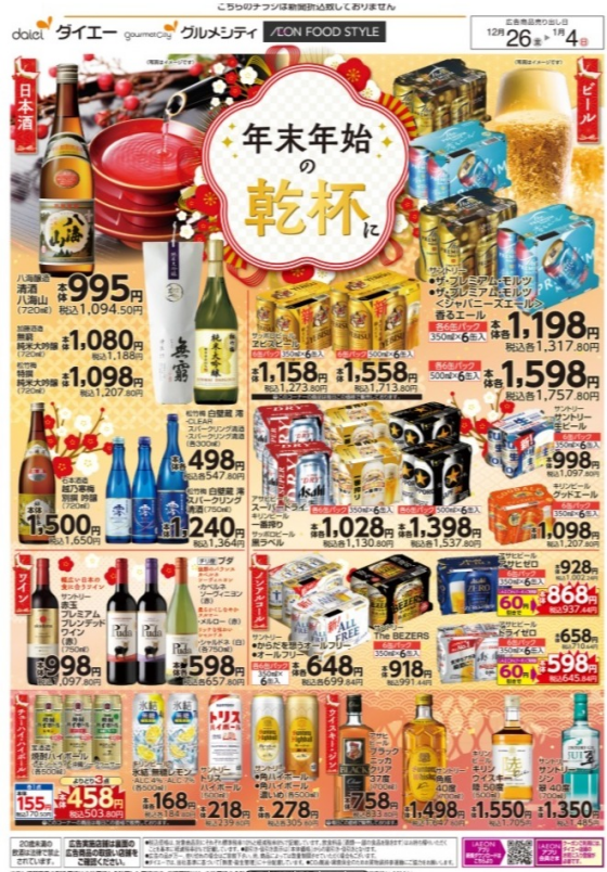 年末年始の乾杯＋パーティ準備