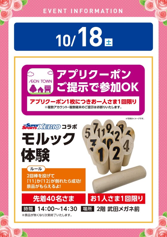 【アプリイベント】10/18（土）モルック体験