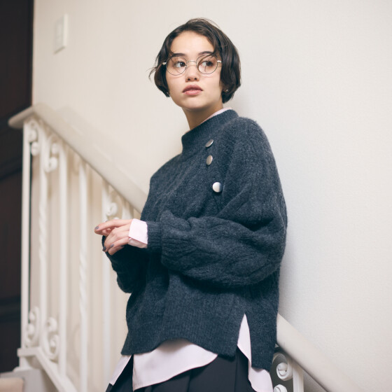 ケーブルボタンニット★