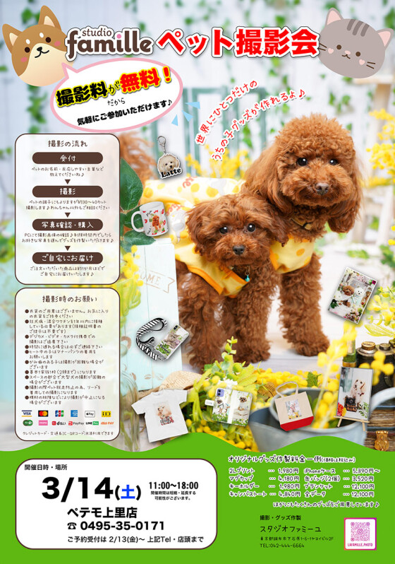 ペット撮影会のご案内