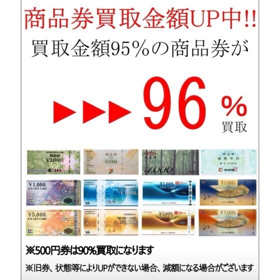 商品券買取金額UP中!!