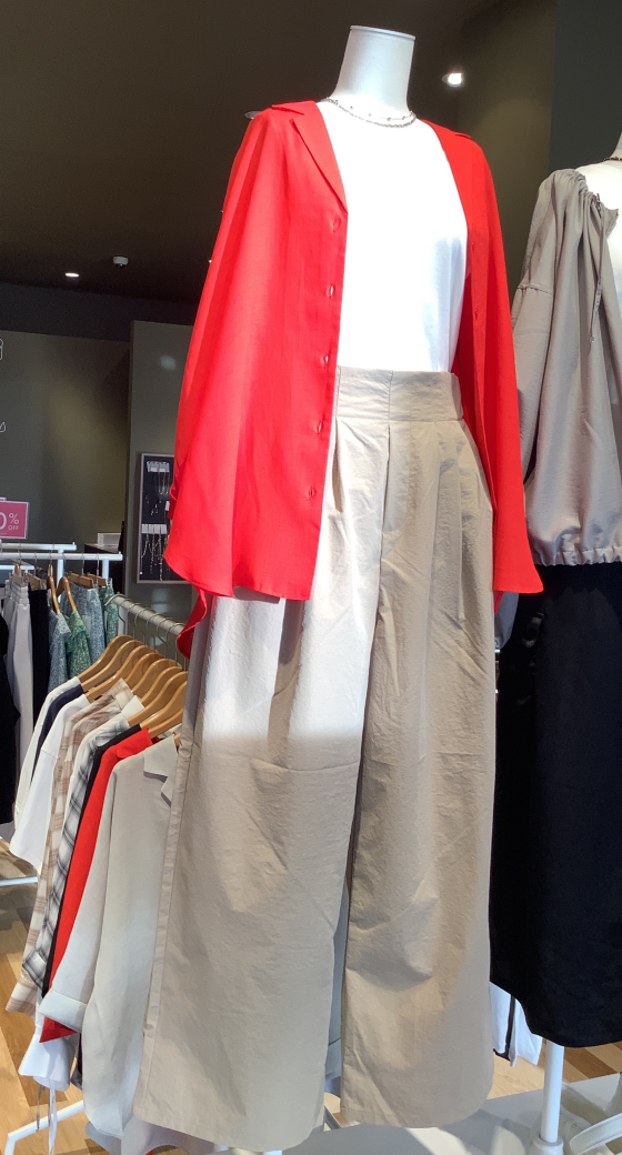 開襟シアーシャツジャケット