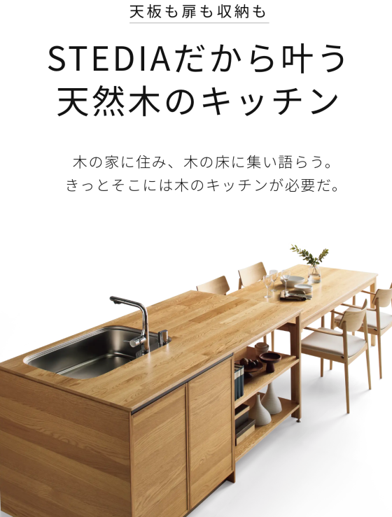 天然木ワークトップのキッチンが新登場‼️