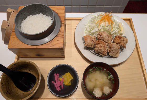 五穀の鶏の竜田揚げ定食