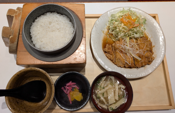 揚げ鶏の香味だれ定食