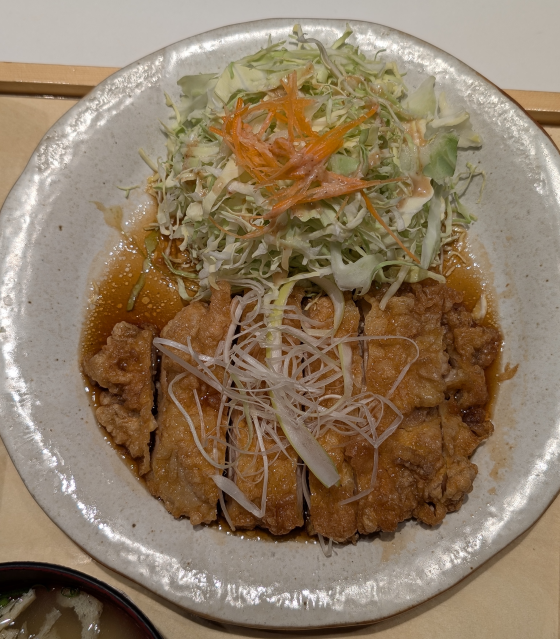 揚げ鶏の香味だれ定食