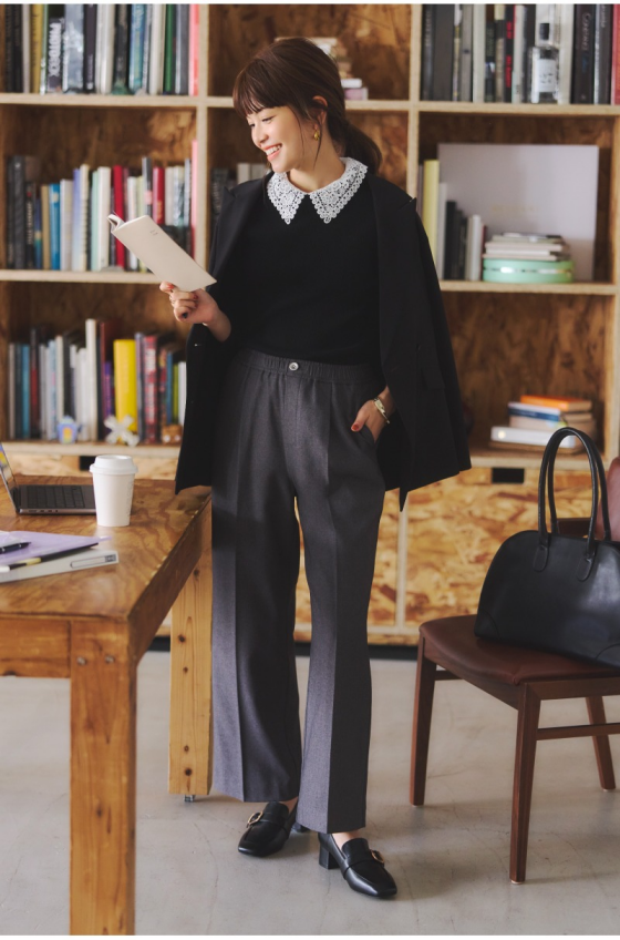 【GLOBAL WORK】はき心地もお手入れも楽な、迷わないパンツ