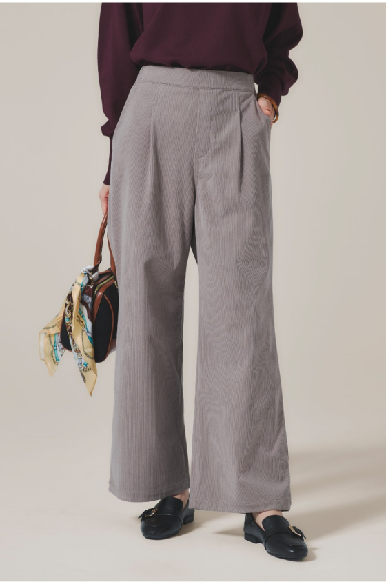 【GLOBAL WORK】シルエット際立つコーデュロイパンツ