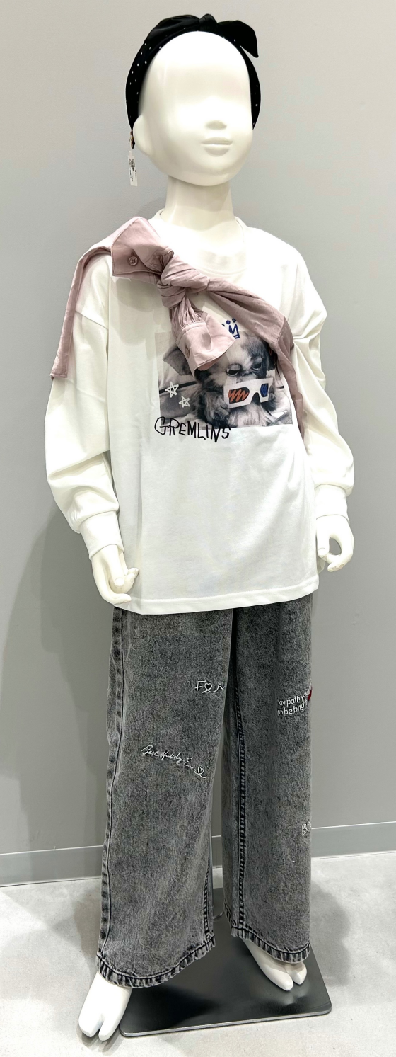 ヘビロテ間違いなし❗️ガールズワイドデニムパンツ