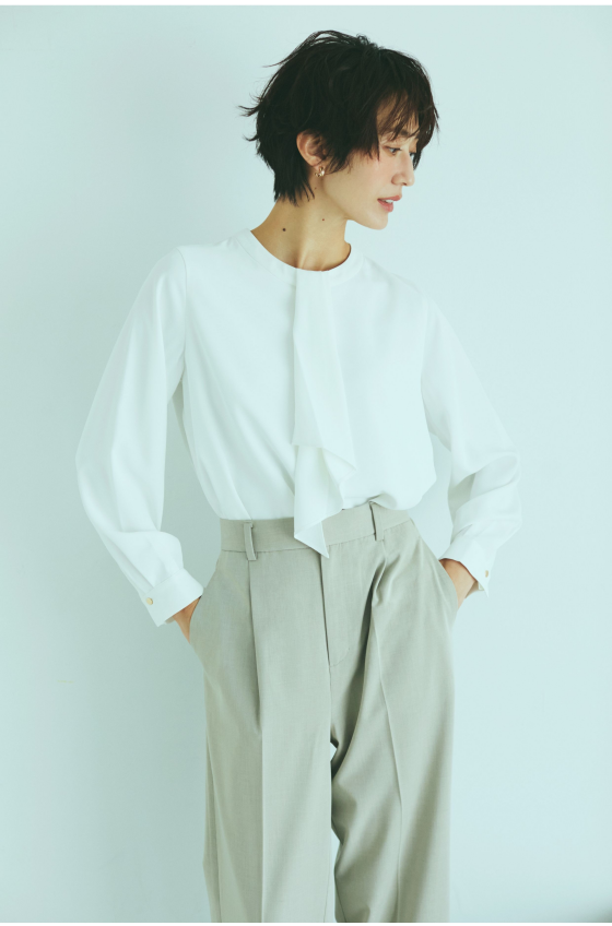 【GLOBAL WORK】汚れが落ちやすく、シワになりにくいからキレイがつづく。 キレイつづくブラウス