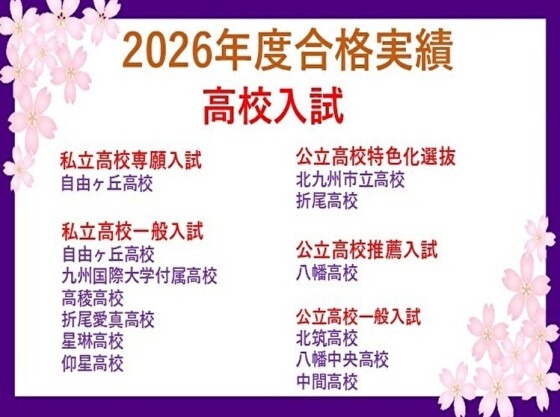 2026年度合格実績　入会キャンペーン実施中