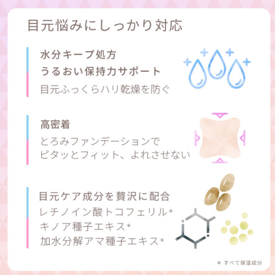 目元のメイク崩れ、もう気にならない。目元メイクの常識を変える目元＆部分用用ファンデーション