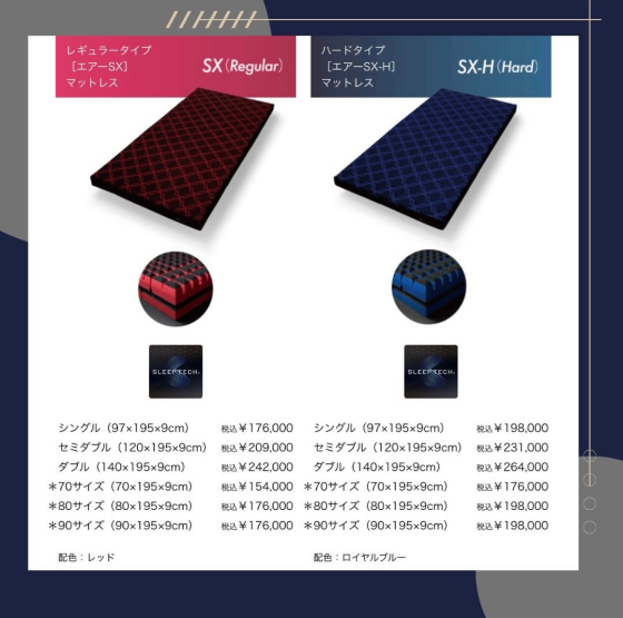 nishikawaマットレス　AiR SX（レギュラー・ハード)