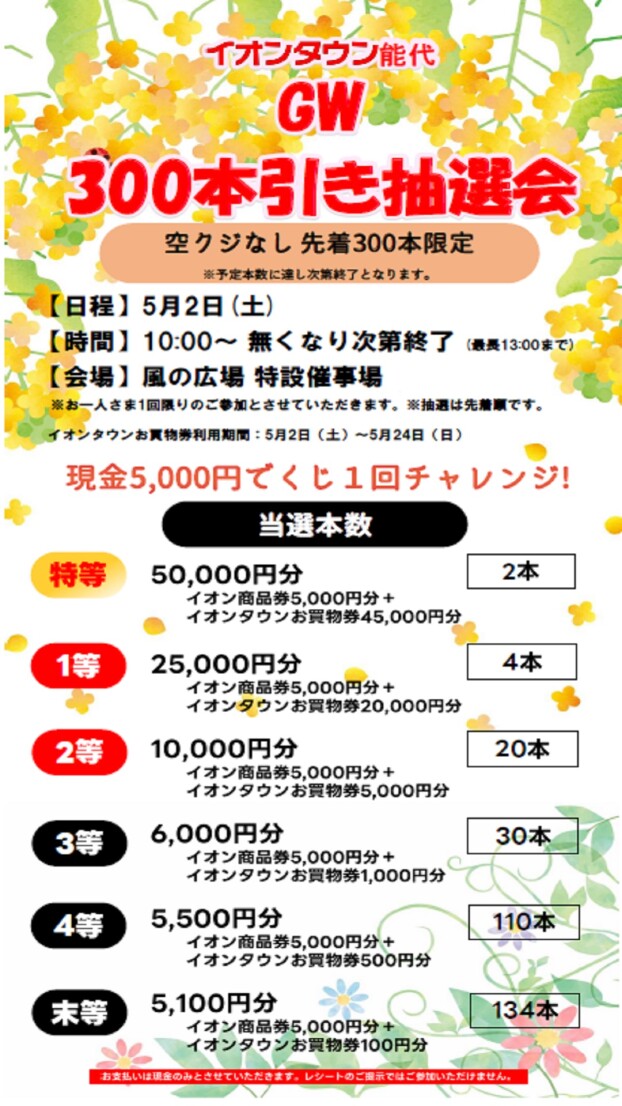 GW300本引き抽選会