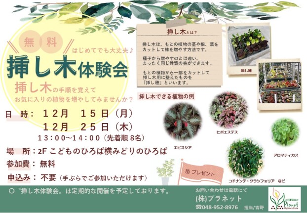 挿し木体験会開催
