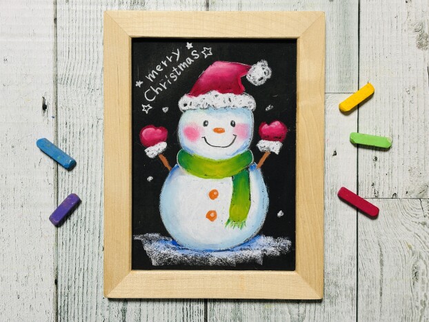 はじめてのチョークアート体験 クリスマスを描こう