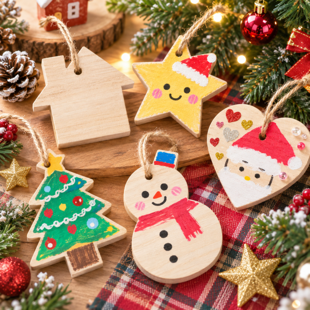 好きな形を２つ選んでつくろう！　クリスマスオーナメントづくり