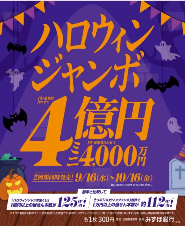 【チャンスセンター】ハロウィンジャンボ宝くじ発売！