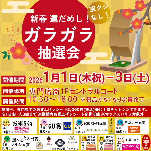 新春運だめしガラガラ抽選会