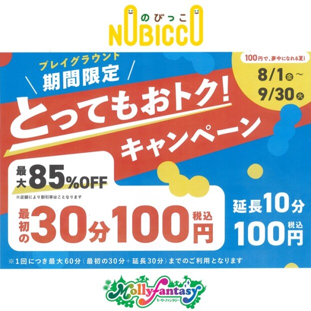屋内プレイグラウンド30分税込100円