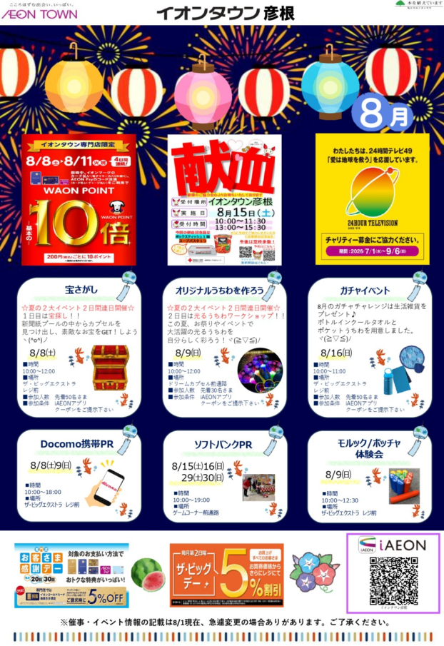 イオンタウン彦根　タウンニュース　8月号