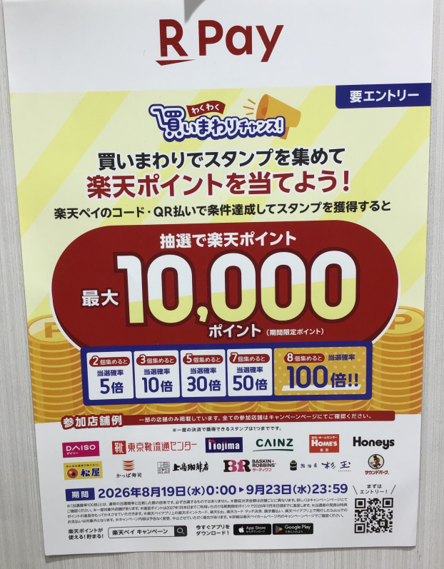 楽天ペイ買いまわりチャンス！