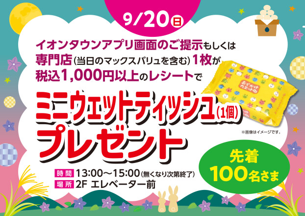 ミニウェットティッシュ（1個）　プレゼント