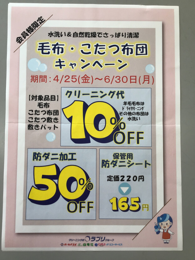 毛布、こたつ布団キャンペーン、敷パツト
