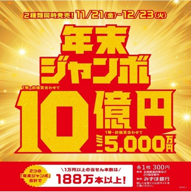 『年末ジャンボ宝くじ』発売