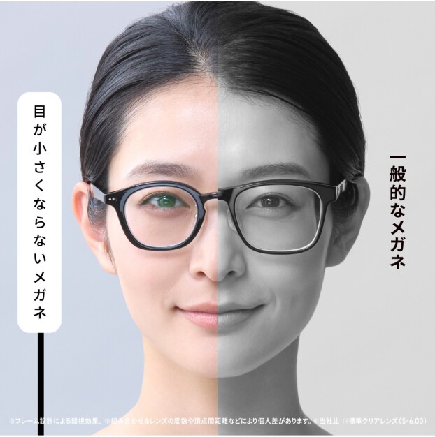 目が小さくならないメガネ