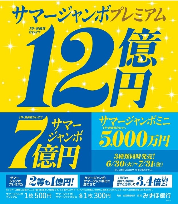 サマージャンボ宝くじ発売！