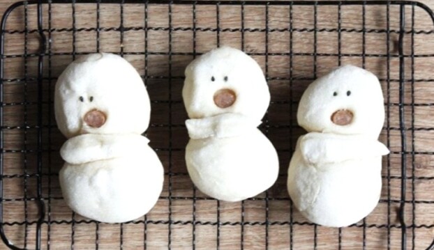 ゆきだるまパンを作ろう！