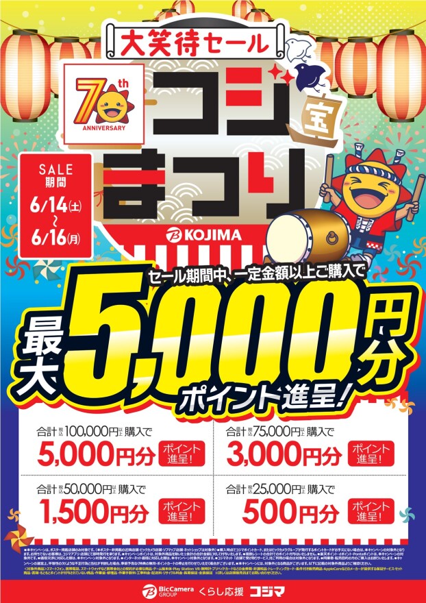 コジマ大笑待セール！コジまつり！！