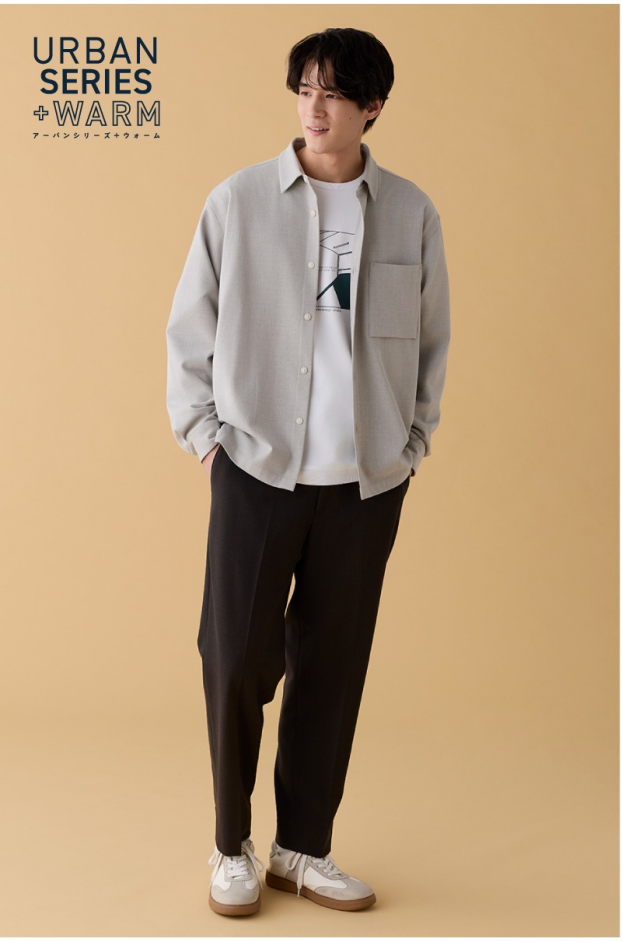 【GLOBAL WORK】着回しやすいキレイ見え羽織りシャツ