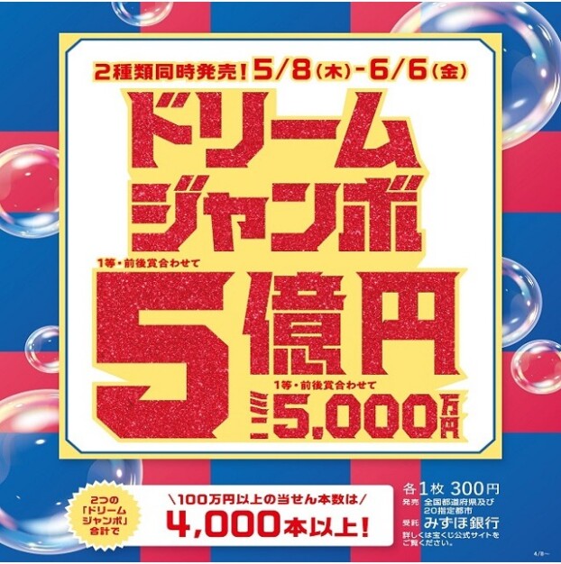 ドリームジャンボ宝くじ発売！