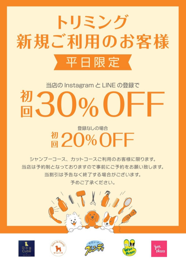 平日限定新規割引