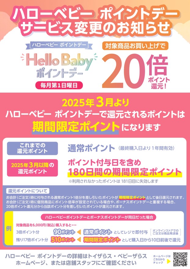 7月6日（日）はハローベビーポイントデー！