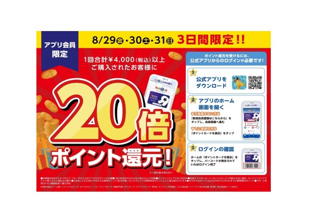 20倍ポイント還元