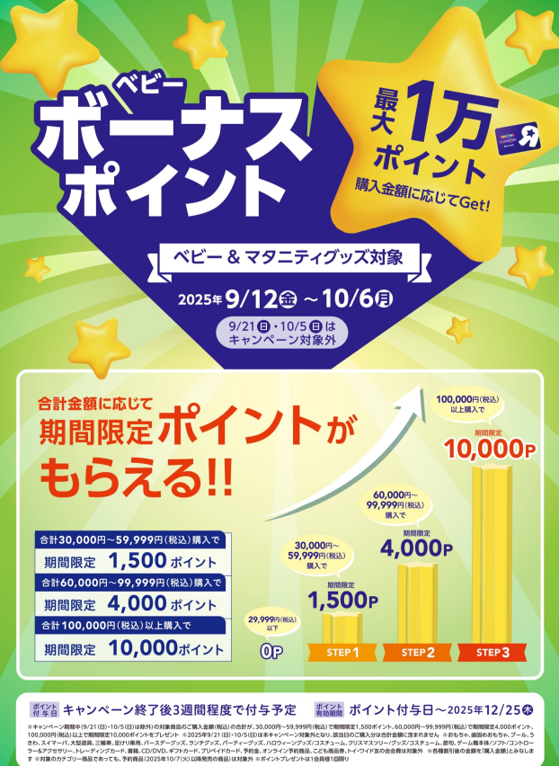 【ポイントカード会員限定】ベビーボーナスポイントキャンペーン