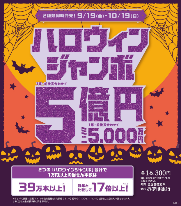 ハロウィンジャンボ発売！