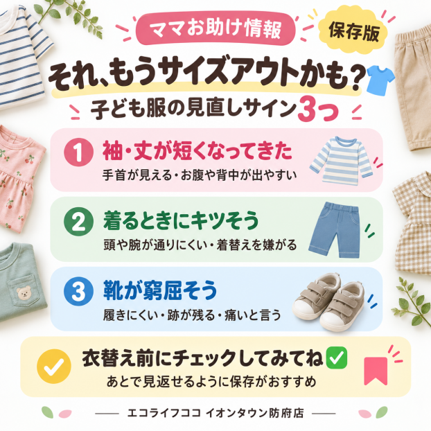 子ども服、去年のものを出してみたら……