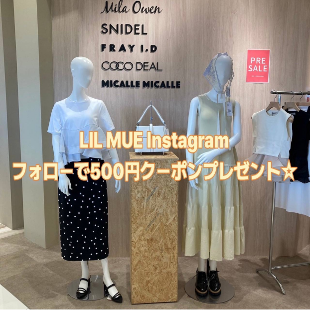 LIL MUE Instagram フォローで500円クーポンプレゼント✨